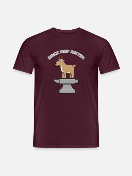 Metal Bock - Männer T-Shirt - Ziegelrot