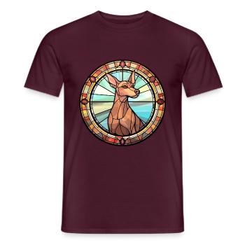 Cirneco Dell Ätna Hunderasse Buntglas Bunt - Männer T-Shirt - Ziegelrot - Vorne - AI Model Male 178 light (178cm)