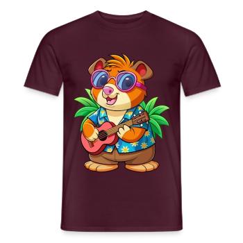 Drôle Cochon D’Inde Lunettes De Soleil De Plage D’été Hawaïen - T-shirt homme - rouge brique - Devant - AI Model Male 178 light (178cm)
