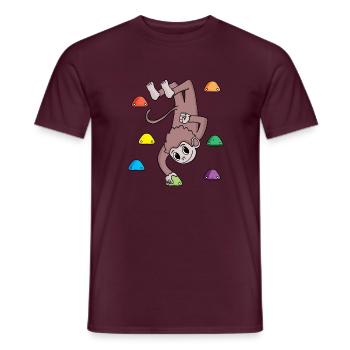 Affe an der Kletterwand - Klettern - Geschenk - Männer T-Shirt - Ziegelrot - Vorne - AI Model Male 178 light (178cm)