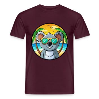 Koala Lustige Cartoon Sommer Strand Sonnenbrille Cool - Männer T-Shirt - Ziegelrot - Vorne - AI Model Male 178 light (178cm)