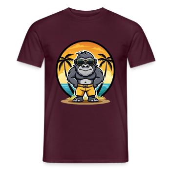 Gorilla Lustige Cartoon Sommer Strand Sonnenbrille Cool - Männer T-Shirt - Ziegelrot - Vorne - AI Model Male 178 light (178cm)