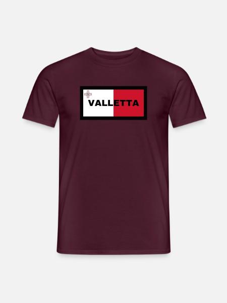 La Valette à Malte Drapeau - T-shirt homme - rouge brique