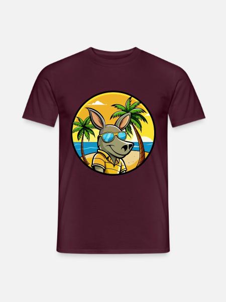 Erdferkel Lustige Cartoon Sommer Strand Sonnenbrille - Männer T-Shirt - Ziegelrot