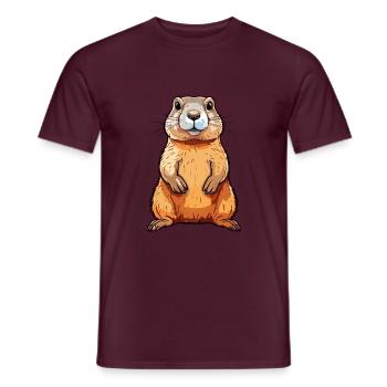 Gopher Buntes Aquarell Cartoon Kawaii Tier - Männer T-Shirt - Ziegelrot - Vorne - AI Model Male 178 light (178cm)