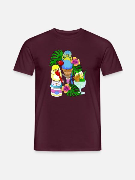 Wellensittich Eis Eiscreme - Männer T-Shirt - Ziegelrot