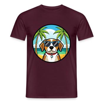 Kerry Beagle Hunderasse Cartoon Sonnenbrille Strand - Männer T-Shirt - Ziegelrot - Vorne - AI Model Male 178 light (178cm)
