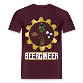 Beergineer Brau-Gear Emblem - Männer T-Shirt - Ziegelrot - Vorne - AI Model Male 178 light (178cm)
