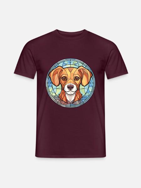 Kromfohrlander Hunderasse Aquarell Illustration - Männer T-Shirt - Ziegelrot