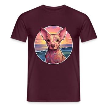 Cirneco Dell Ätna Hunderasse Bunte Karikatur Wasser - Männer T-Shirt - Ziegelrot - Vorne - AI Model Male 178 light (178cm)