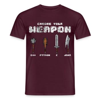 C++ Phyton C Java Software Programmer Coder Witz - Männer T-Shirt - Ziegelrot - Vorne - AI Model Male 178 light (178cm)
