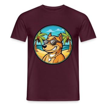 Cordoba Fighting Dog Breed Cartoon Sunglass Beach - Men's T-Shirt - brick red - Front - AI Model Male 178 light (178cm)