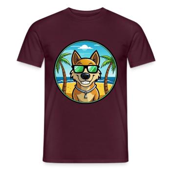 Alano Español Hunderasse Cartoon Sonnenbrille Strand - Männer T-Shirt - Ziegelrot - Vorne - AI Model Male 178 light (178cm)