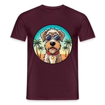 Weich beschichtete Wheaten Terrier Hunderasse Karikatur - Männer T-Shirt - Ziegelrot - Vorne - AI Model Male 178 light (178cm)