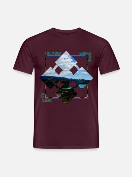 Türkisblaue Abel Tasman Traumbucht - Männer T-Shirt - Ziegelrot