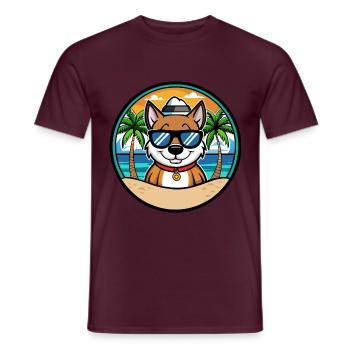 Cao De Seo Miguel Dog Breed Cartoon Beach - Men's T-Shirt - brick red - Front - AI Model Male 178 light (178cm)