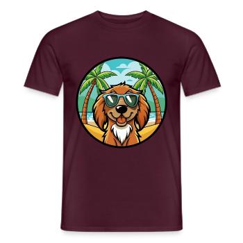 Boykin Spaniel Chien Race Dessin Animé Lunettes De Soleil Plage - T-shirt homme - rouge brique - Devant - AI Model Male 178 light (178cm)