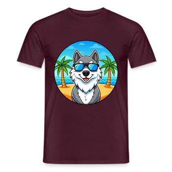 Seppala Sibirische Schlittenhunderasse Cartoon Sonnenbrille - Männer T-Shirt - Ziegelrot - Vorne - AI Model Male 178 light (178cm)