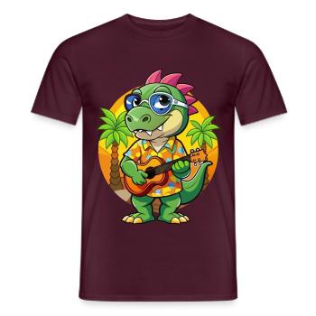 Lustige Dinosaurier Cartoon Sommer Strand Sonnenbrille - Männer T-Shirt - Ziegelrot - Vorne - AI Model Male 178 light (178cm)