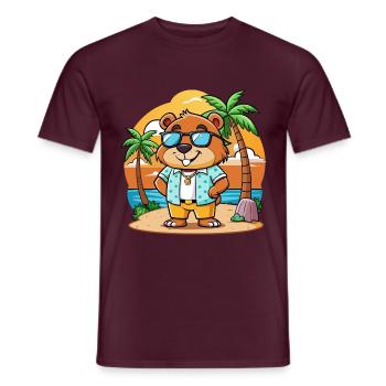 Biber Lustige Cartoon Sommer Strand Sonnenbrille - Männer T-Shirt - Ziegelrot - Vorne - AI Model Male 178 light (178cm)