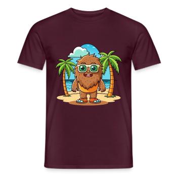 Big Foot Funny Cartoon Summer Beach Sunglasses - Men's T-Shirt - brick red - Front - AI Model Male 178 light (178cm)