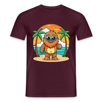 Big Foot Funny Cartoon Summer Beach Sunglasses - Men's T-Shirt - brick red - Front - AI Model Male 178 light (178cm)