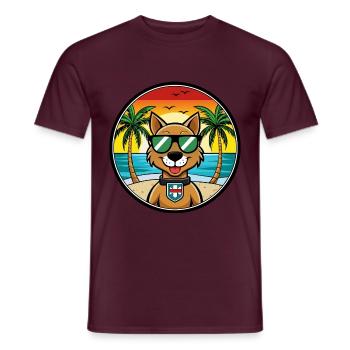 Portuguese Watchdog Breed Cartoon Sunglasses Beach - Men's T-Shirt - brick red - Front - AI Model Male 178 light (178cm)
