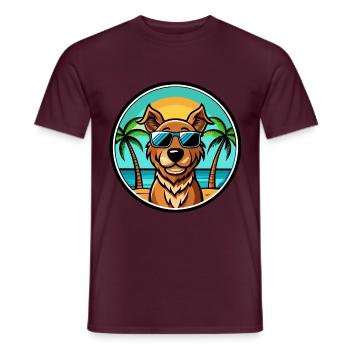 Pudelpointer Chien Race Dessin Animé Lunettes De Soleil Plage - T-shirt homme - rouge brique - Devant - AI Model Male 178 light (178cm)