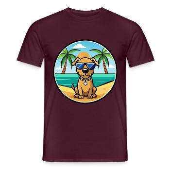 Serbischer Windhund Rasse Cartoon Sonnenbrille Strand - Männer T-Shirt - Ziegelrot - Vorne - AI Model Male 178 light (178cm)