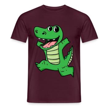 Krokodil Niedlich froh lustig - Männer T-Shirt - Ziegelrot - Vorne - AI Model Male 178 light (178cm)