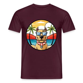 Norwegischer Windhund Rasse Cartoon Sonnenbrille Strand - Männer T-Shirt - Ziegelrot - Vorne - AI Model Male 178 light (178cm)
