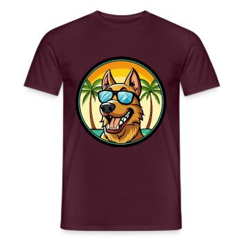 Deutscher Windhund Rasse Cartoon Sonnenbrille Strand - Männer T-Shirt - Ziegelrot - Vorne - AI Model Male 178 light (178cm)