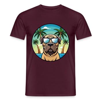 Englische Dogge Hund Rasse Cartoon Sonnenbrille Strand - Männer T-Shirt - Ziegelrot - Vorne - AI Model Male 178 light (178cm)
