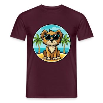 Englische Spielzeug Spaniel Hund Rasse Cartoon Sonnenbrille - Männer T-Shirt - Ziegelrot - Vorne - AI Model Male 178 light (178cm)