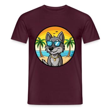 Cesky Fousek Hunderasse Cartoon Sonnenbrille Strand - Männer T-Shirt - Ziegelrot - Vorne - AI Model Male 178 light (178cm)