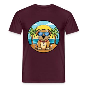 Broholmer Hunderasse Cartoon Sonnenbrille Strand - Männer T-Shirt - Ziegelrot - Vorne - AI Model Male 178 light (178cm)