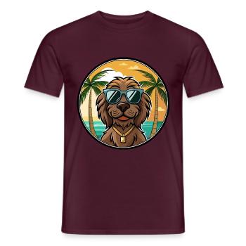 Boykin Spaniel Chien Race Dessin Animé Lunettes De Soleil Plage - T-shirt homme - rouge brique - Devant - AI Model Male 178 light (178cm)