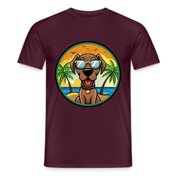 Bayerischer Berghund Hunderasse Cartoon Beach - Männer T-Shirt - Ziegelrot - Vorne - AI Model Male 178 light (178cm)
