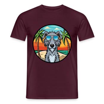 Scottish Deerhound Dog Breed Cartoon Sunglasses - Men's T-Shirt - brick red - Front - AI Model Male 178 light (178cm)