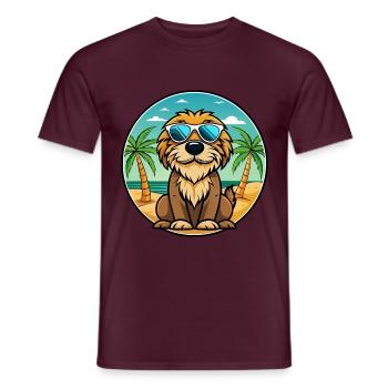 Otterhound Dog Breed Cartoon Sunglasses Beach - Men's T-Shirt - brick red - Front - AI Model Male 178 light (178cm)