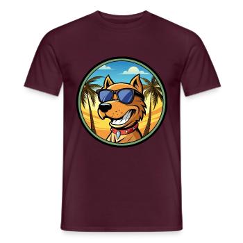 Kanarische Warren Hound Hunderasse Cartoon Sonnenbrille - Männer T-Shirt - Ziegelrot - Vorne - AI Model Male 178 light (178cm)