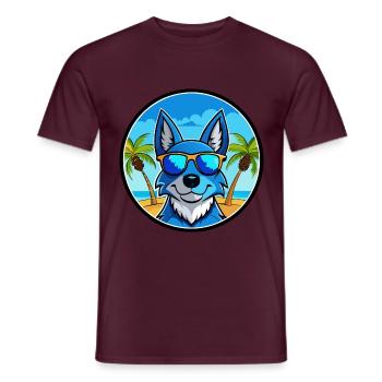 Blue Heeler Hunderasse Cartoon Sonnenbrille Strand - Männer T-Shirt - Ziegelrot - Vorne - AI Model Male 178 light (178cm)