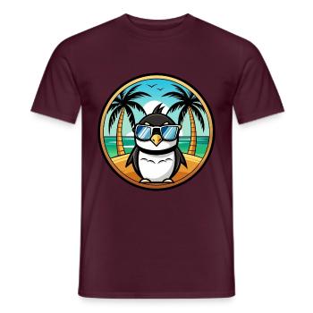 Pinguin Lustige Cartoon Sommer Strand Sonnenbrille Cool - Männer T-Shirt - Ziegelrot - Vorne - AI Model Male 178 light (178cm)