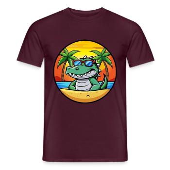 Krokodil Lustige Cartoon Sommer Strand Sonnenbrille - Männer T-Shirt - Ziegelrot - Vorne - AI Model Male 178 light (178cm)