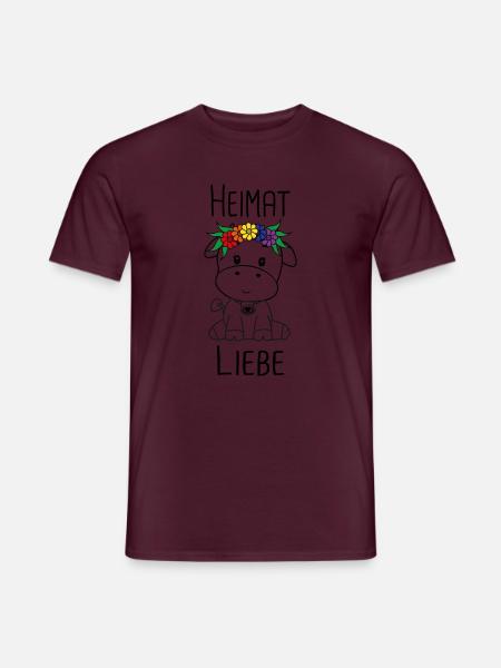 Kuh Heimat Liebe - Männer T-Shirt - Ziegelrot