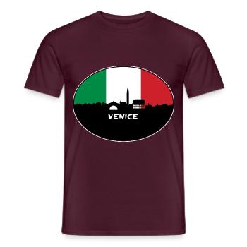 Venedig Italien Flagge Skyline Reise Souvenir - Männer T-Shirt - Ziegelrot - Vorne - AI Model Male 178 light (178cm)