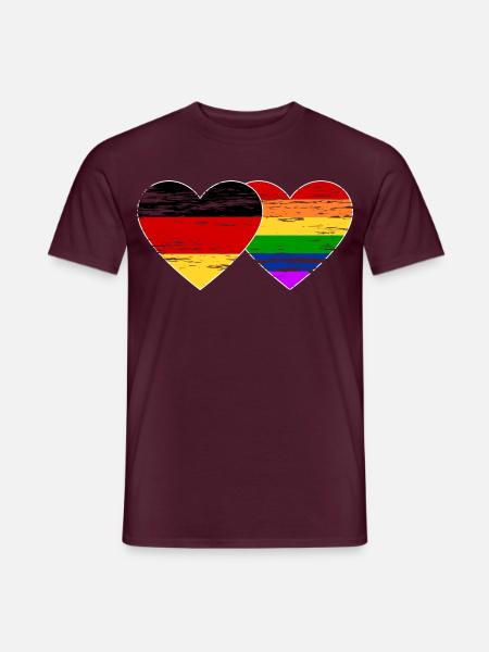 Deutschland Regenbogen Flagge used - Männer T-Shirt - Ziegelrot