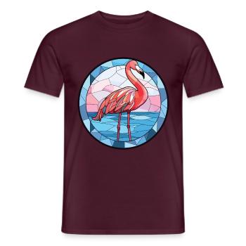 Flamingo Bunte Aquarell-Tierillustration - Männer T-Shirt - Ziegelrot - Vorne - AI Model Male 178 light (178cm)