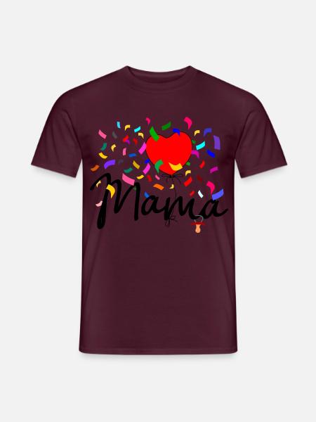 Mama Konfetti - Männer T-Shirt - Ziegelrot