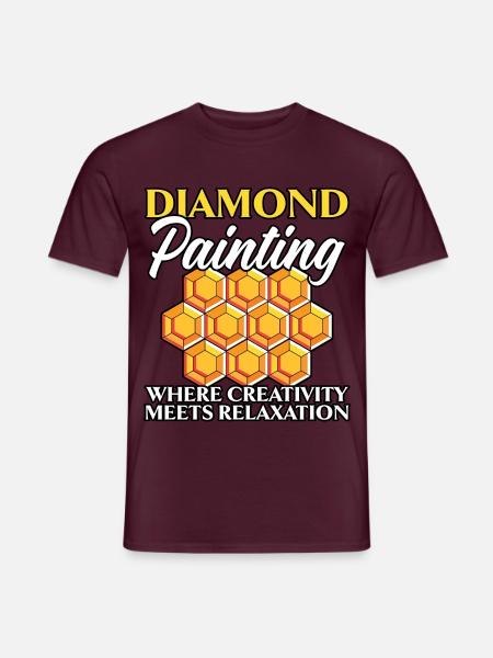Diamantmalerei Handwerkszeug Diamantmaler - Männer T-Shirt - Ziegelrot